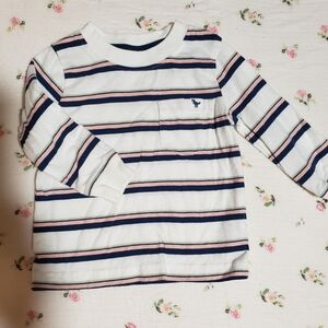 Carter's Navy and Pink Striped Long Sleeve Tee
